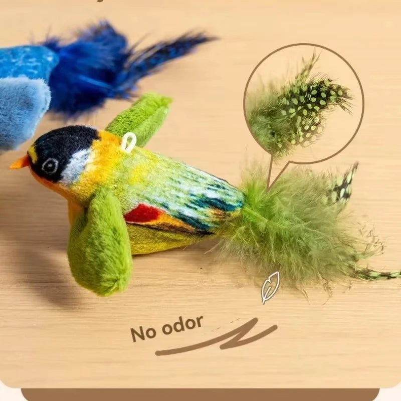 1PC Simulation Bird Interactive Plush Bird Cat Toys With Realistic Sounds Cat Chew Bite Plush Toys Pet Cat Supplies