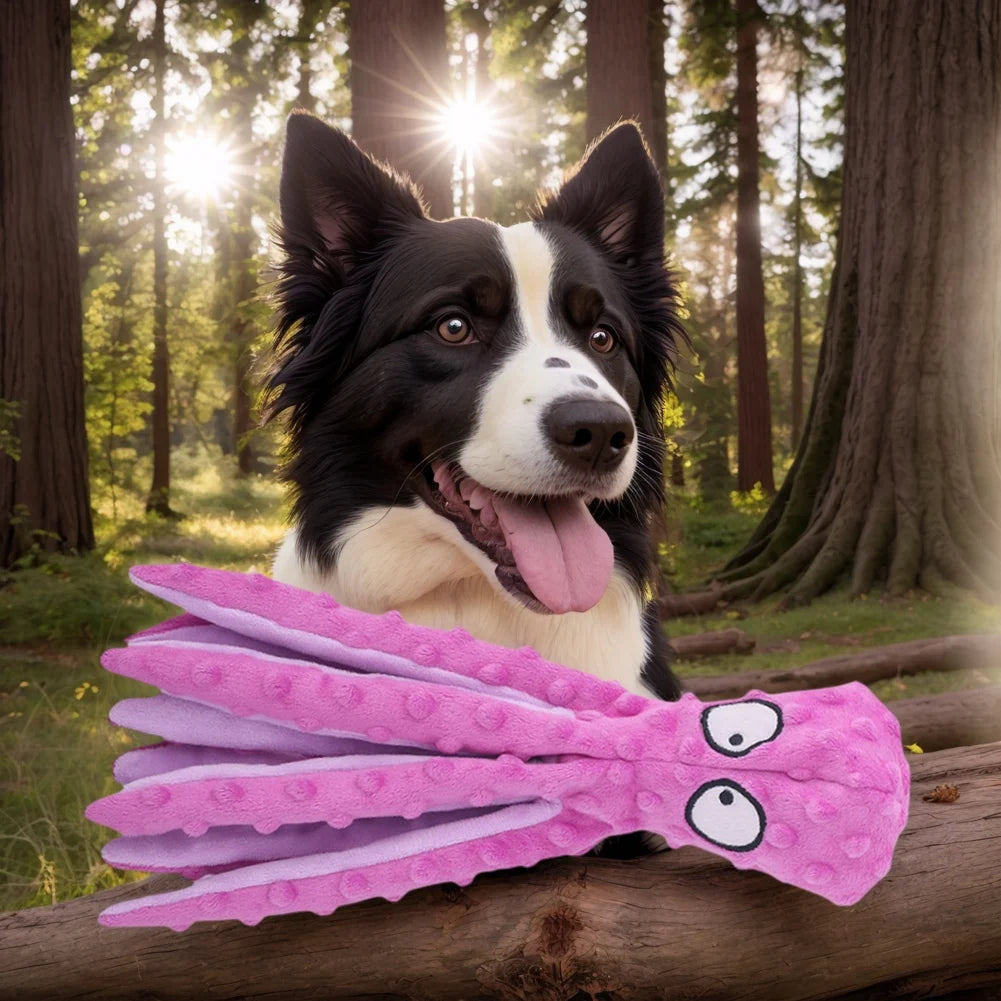 2 Pcs Octopus Shell Voice Toy Intelligent Dogs Chew Toys No Stuffing Squeaky Plush Smart Toys Bite Resist for Small Medium Dogs