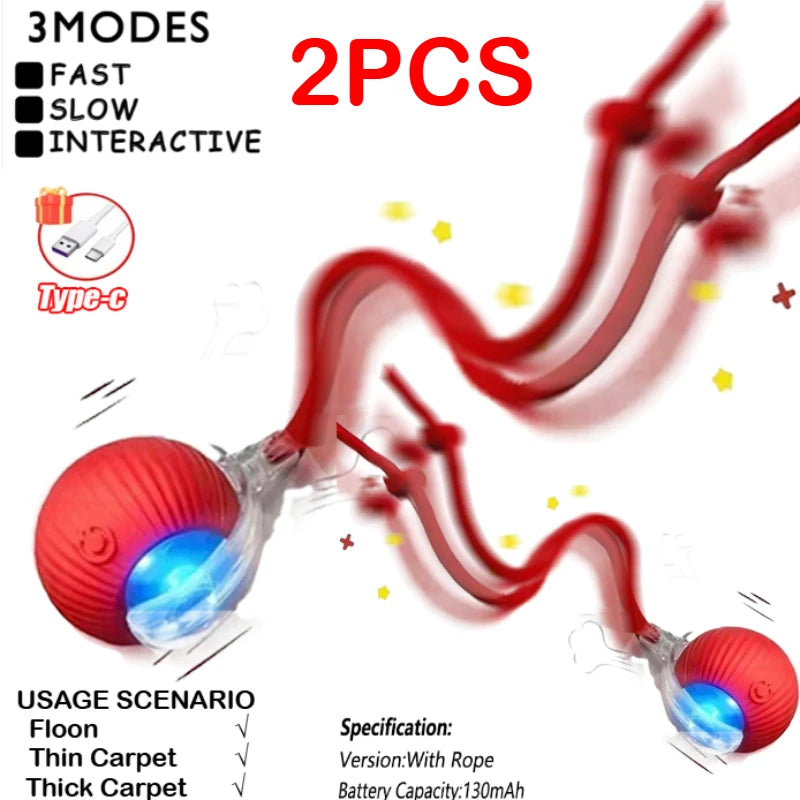 Interactive Toy for Cats Toy Automatic Rolling Ball Cat Accessories Rolling Ball Magic Ball Toys for Cat Training Imitate Mouse