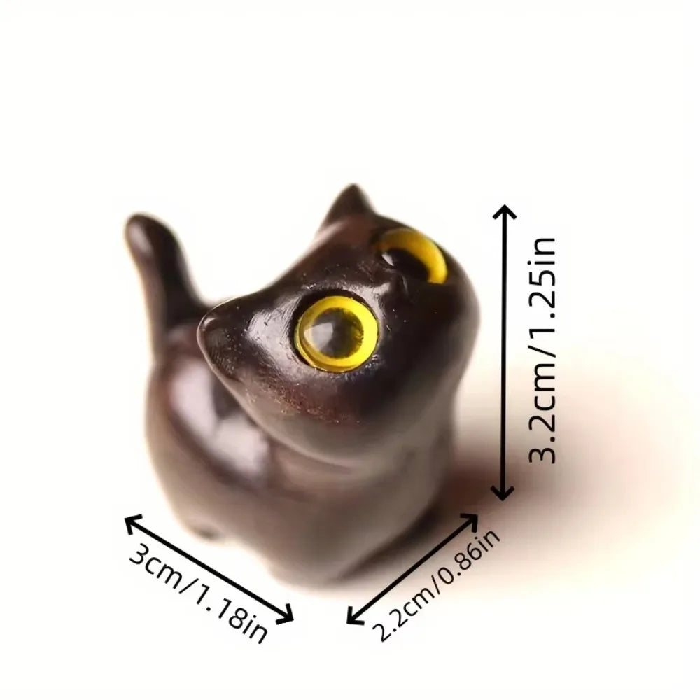 Charming Wooden Kitten Figurine - Handcrafted Cat Decor For Home, Perfect Gift Idea Cat Figurine Cat Accessories
