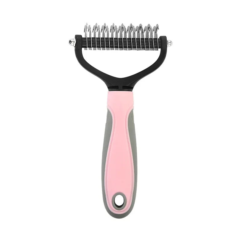 Cat Hair Removal Comb Dog Hair Removal Brush Stainless Steel Double Sided Pet Grooming Brush Removing Tangles Cat Accessories