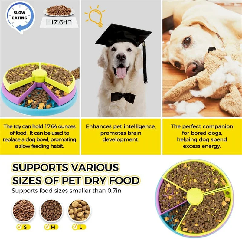 Dog Puzzle Slow Feeder Interactive Enrichment Dog Toys Layers Detachable Slow Eating Dog Bowl Anti-anxiety Dog Feeder Bowl