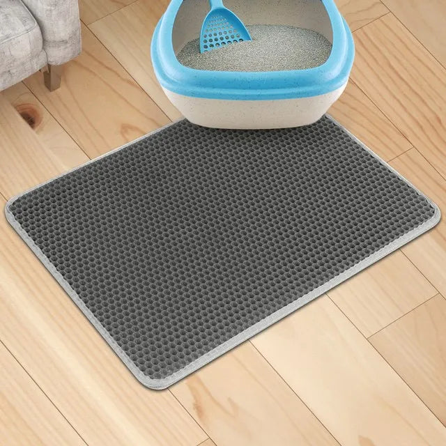 Waterproof Pet Cat Litter Mat Double Layer Pet Litter Box Mat for Cat Non-slip Toilet Pad Washable Bed Mat Cat Accessories