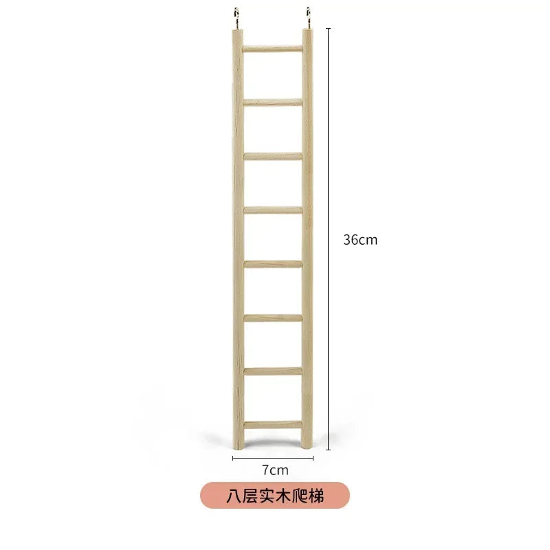 1PC Birds Toy Wooden Ladders Swing Scratcher Perch Climbing 3/4/5/6 Ladder Bird Cage Hamsters Parrot Toys Hanging Pet Supplies