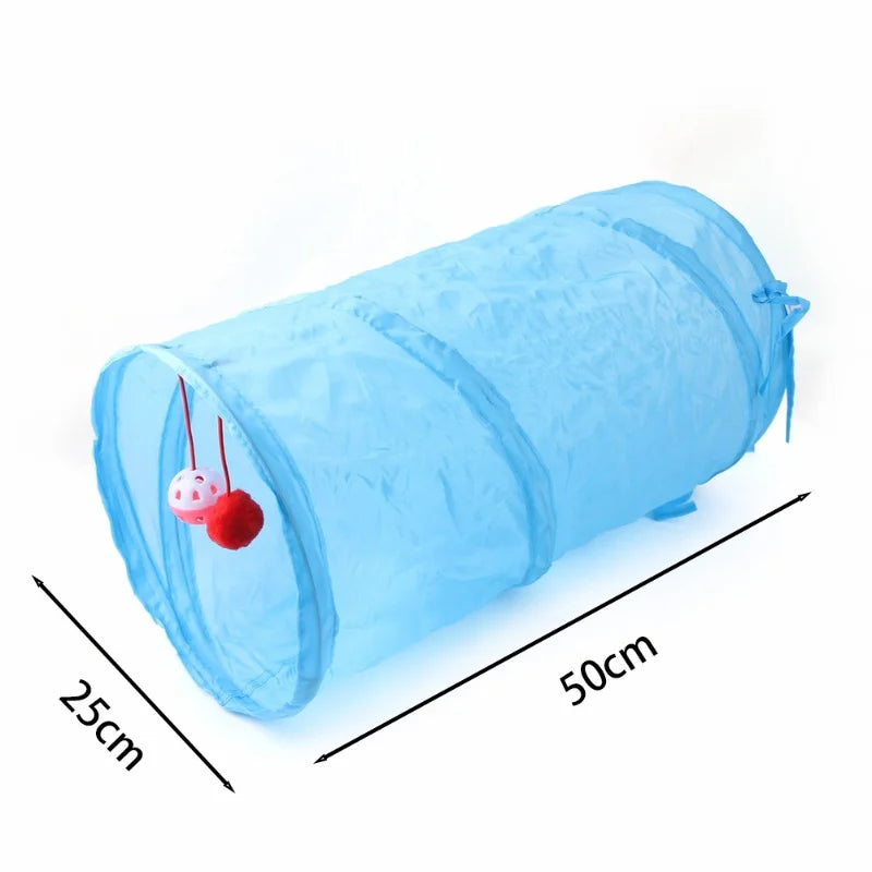 Hot Cat Tunnel Pet Tube Collapsible Play Toy Indoor Outdoor Kitty Puppy Toys for Puzzle Exercising Hiding Training Pet Toys