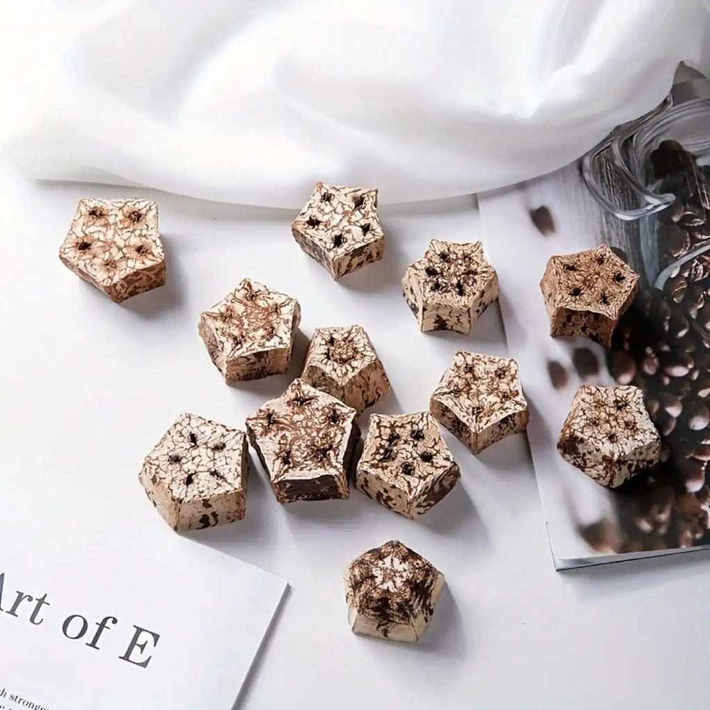 12pcs/Pack Natural Poplar Walnut And Five-Star Fruit Bird Toys For Boredom Relief And Mouth Grinding, Healthy Home Furnishings