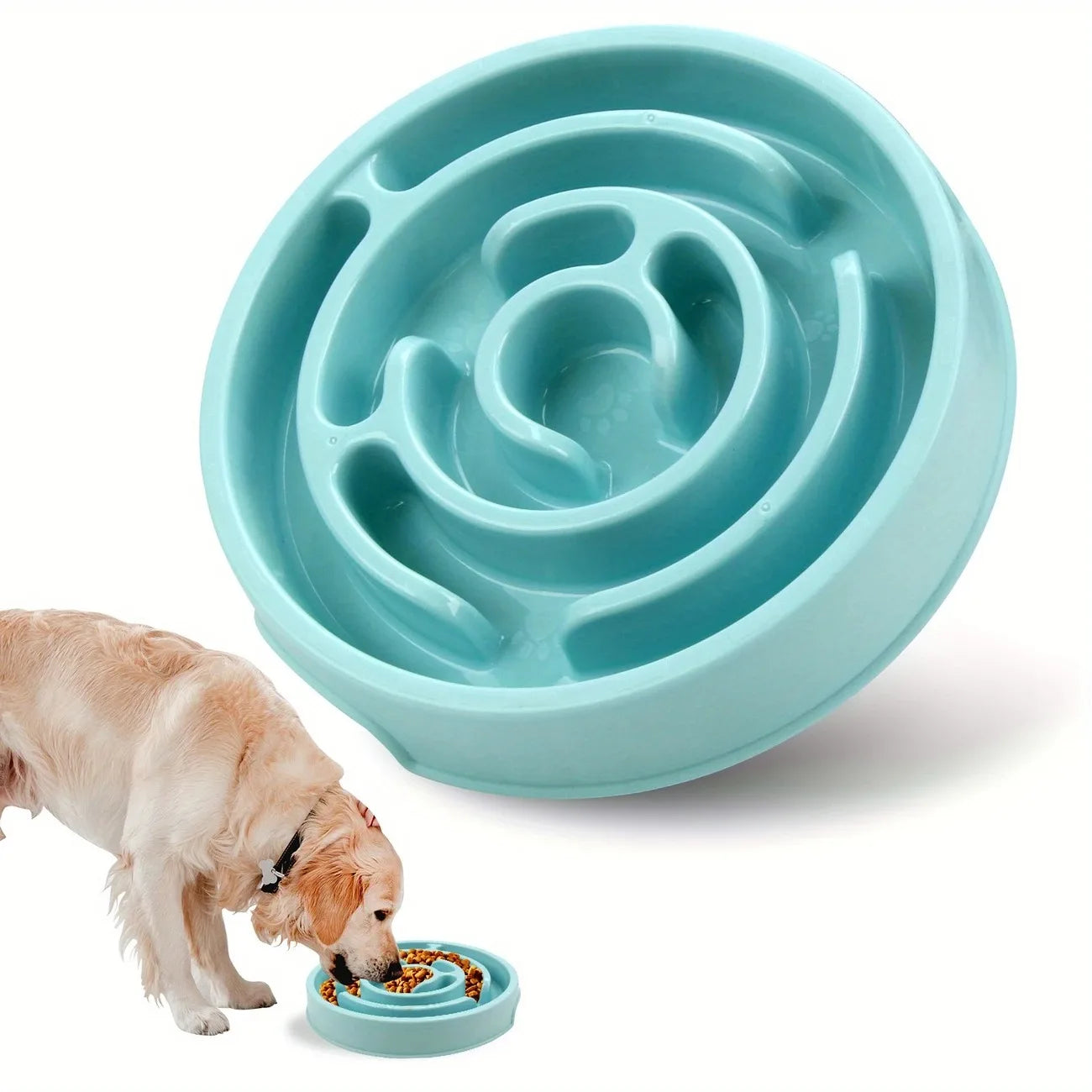 Pet Cat Dog Slow Food Bowl Anti-choking Food Bowl Puzzle Snack Bowl for Neck Protection Plastic Multiple Colors Dog Accessories