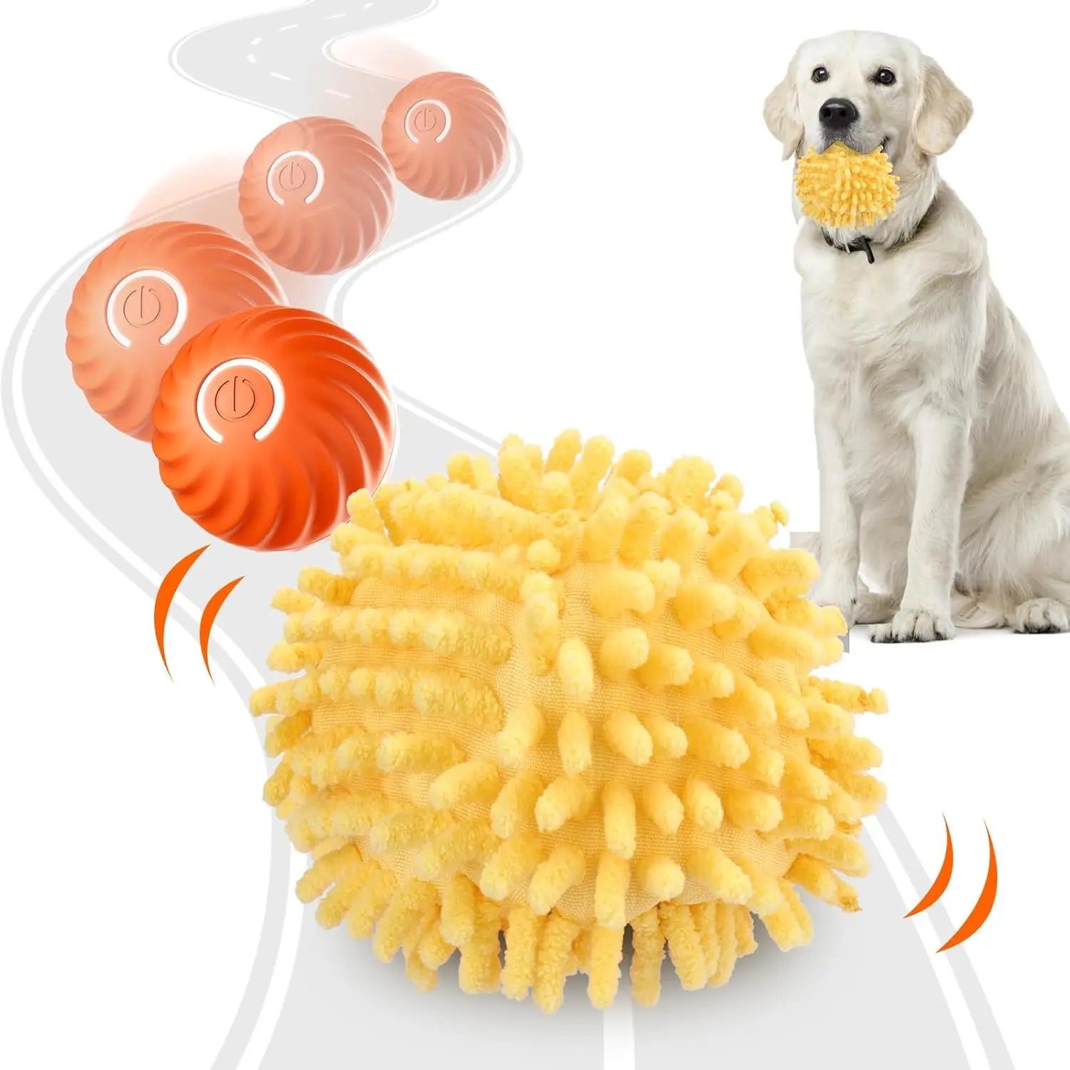 Interactive Dog Toys Moving Ball with Cover Self Rolling Dog Ball for Small/Medium/Large Dogs Automatic Dog Toys Keep Them Busy
