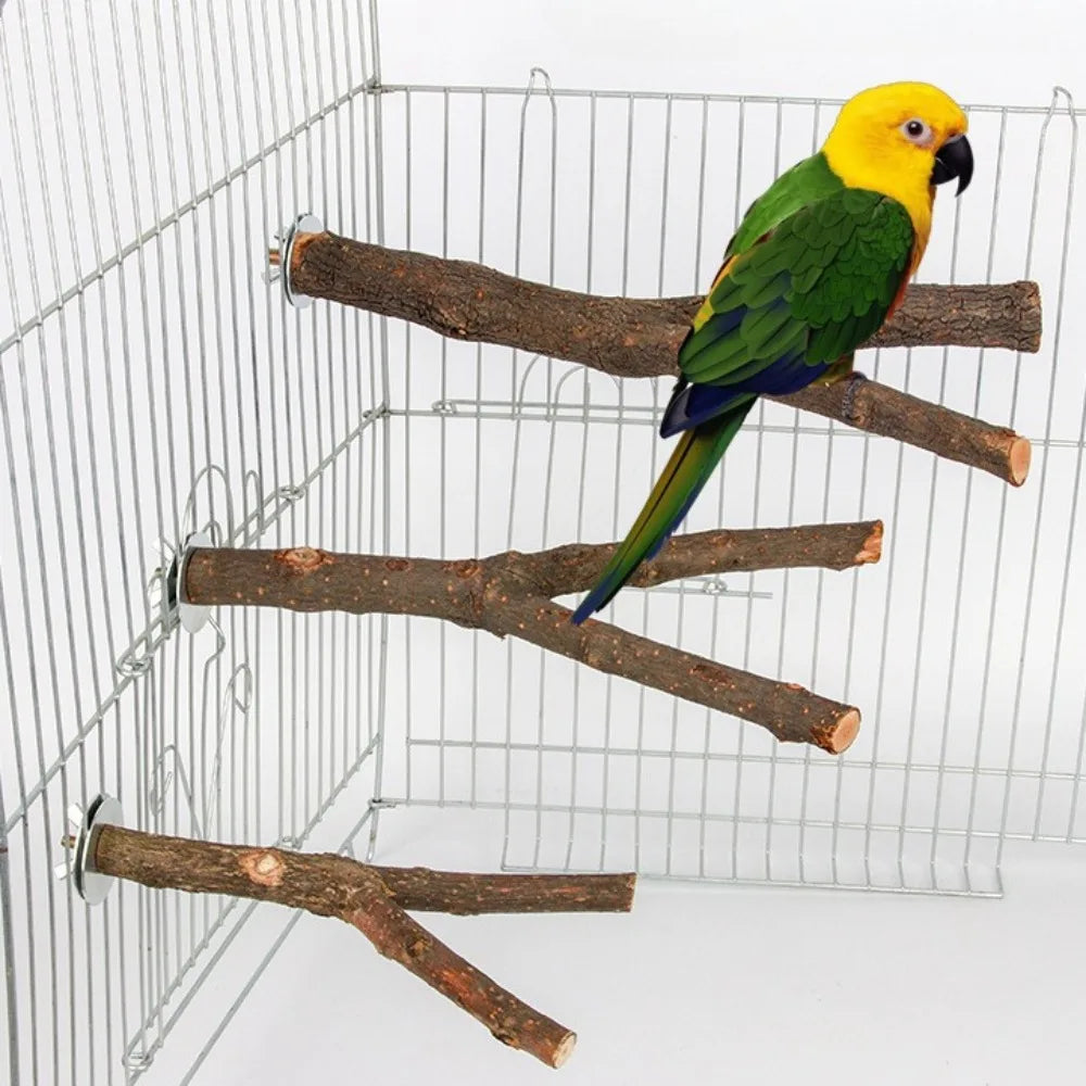 20/30/35cm Bird Toys Natural Log Tree Fork Birdcage Bifurcated Station Stand Parrots Chew Toy Standing Pole Durable Bird Toys