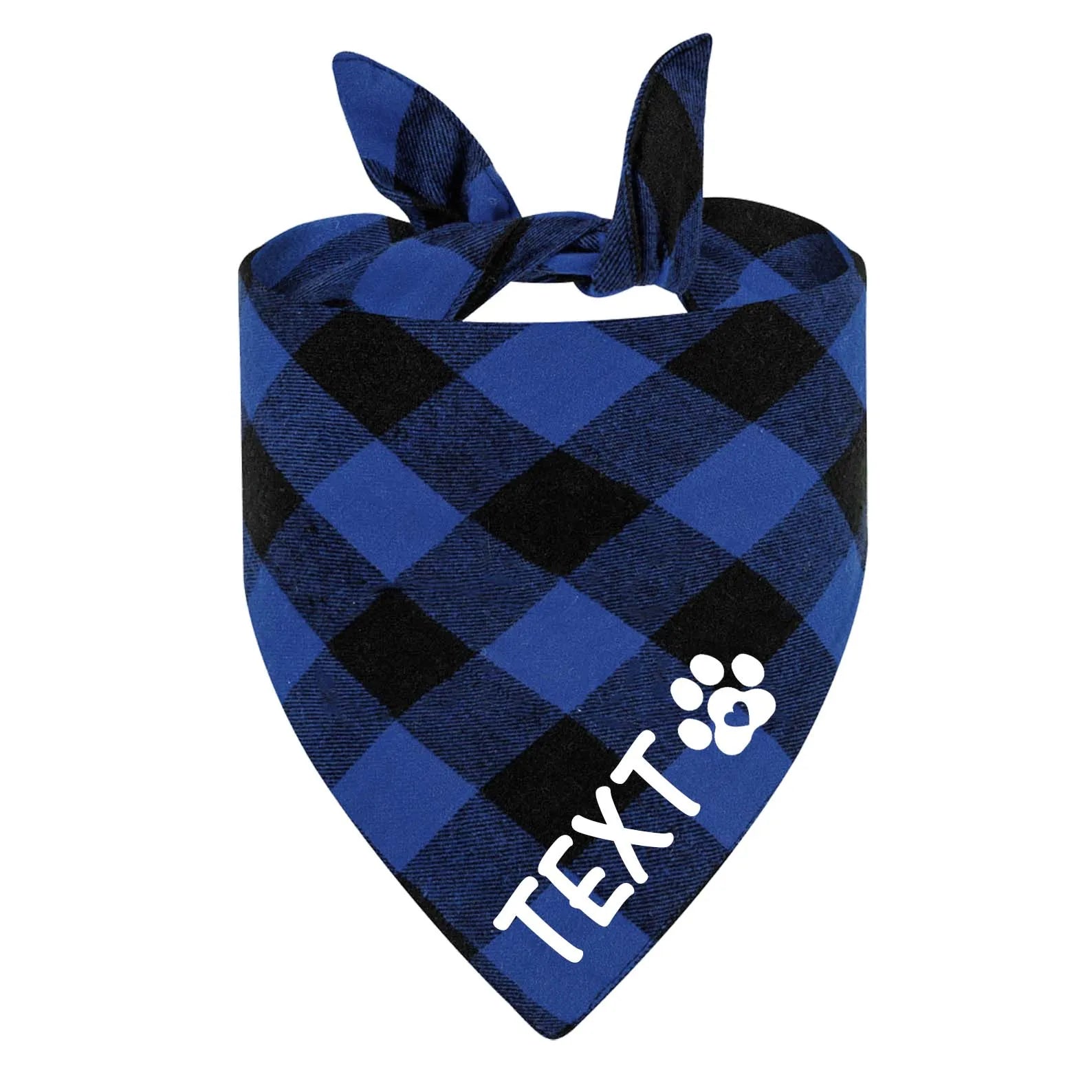 Custom Personalized Dog Bandanas Large Pet Scarf Pet Cotton Plaid Washable Collar Cat Dog Scarf Large Dog Accessories Kerchief