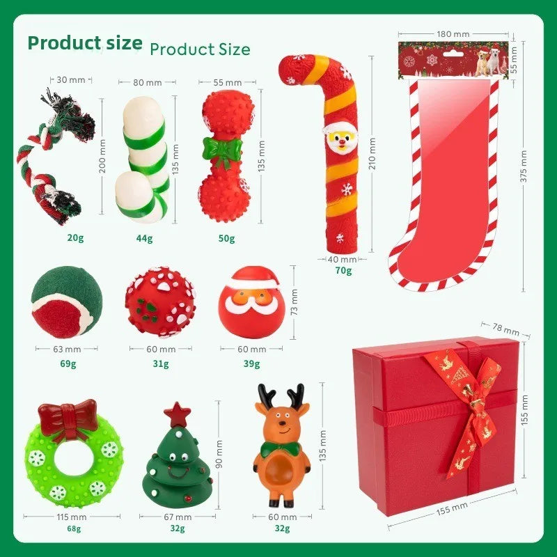 Christmas Pet Dog Toys Sound Elk Dog Bite Resistant Set Deer Crutches Bite Resistant Dog Christmas Gift Box Limited Edition