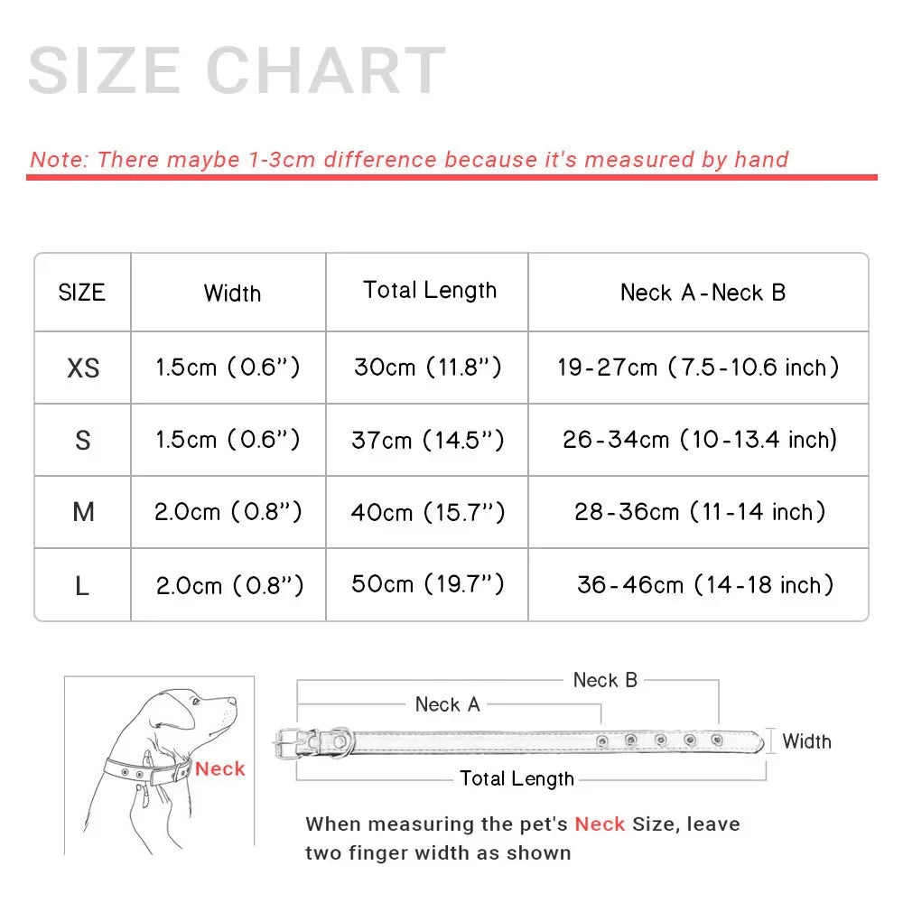 PU Leather Durable Pet Dog Collars with Love Puppy Pug Collars for Small Large Dog Chihuahua Cat Accessories collar perro