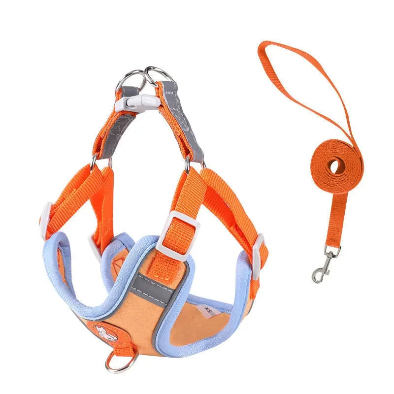 Dog Harness Leash Set Reflective Adjustable Dog Collar Dog Leash Small and Medium Dog Accessories Puppy Harness Pomeranian