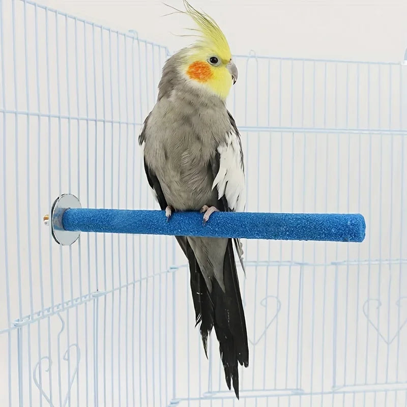 1Pc Pet Bird Cage Perches Stand Parrot Toys Bird Grinding Claw Stick Bird Nest Toy Molar Stick Standing Rod Random Color