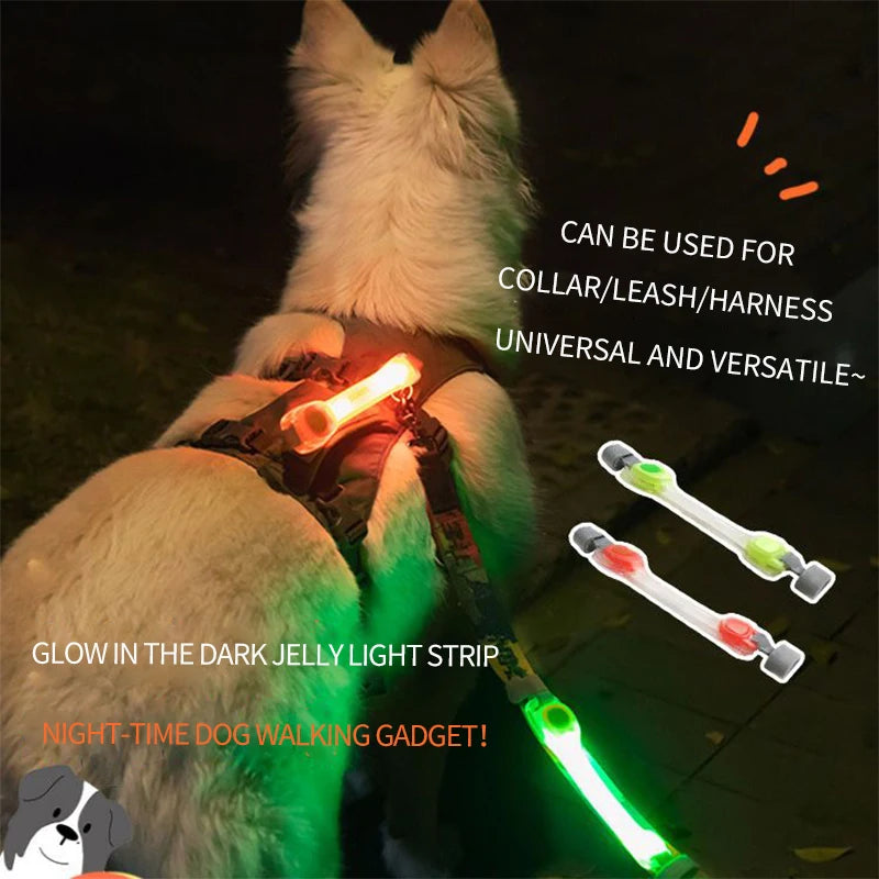 Anti Dog Lost Safety Glowing Collar LED Light Strip Suitable Pet Leash Harness Dog Accessories Outdoor Night Safety Warning