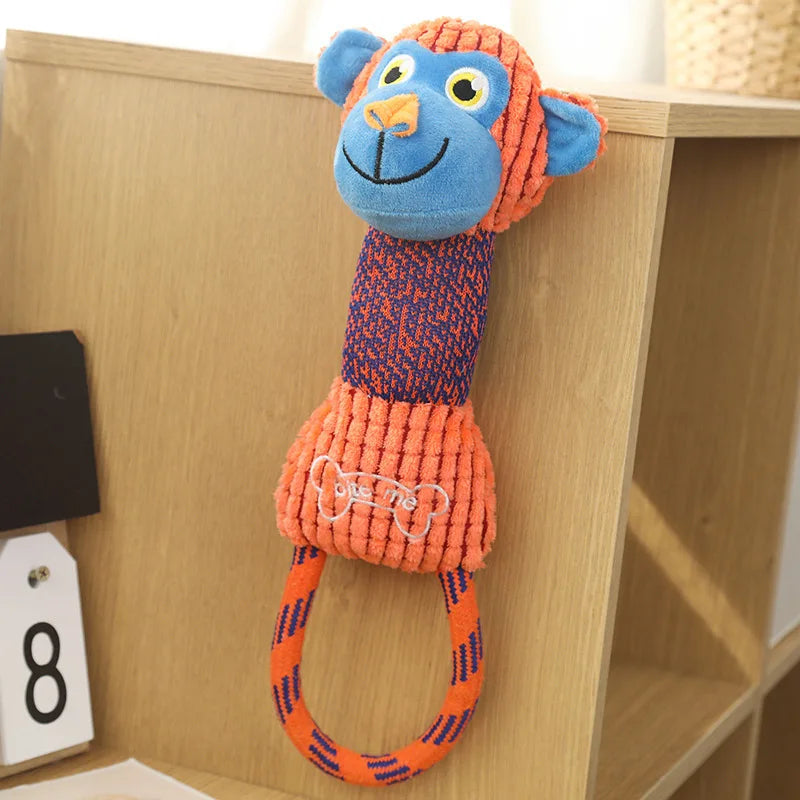 Dog Toy Animals Shape Bite Resistant Squeaky Toys Corduroy Dog Toys for Small Large Dogs Puppy Pets Training Accessories