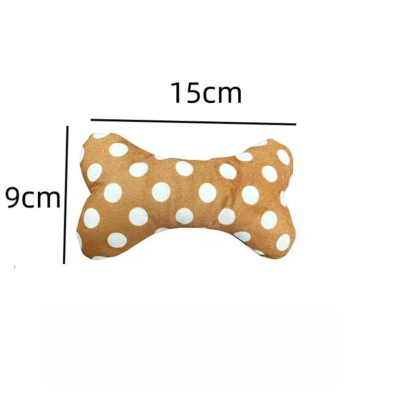 Dog Plush Toy Pet Squeaky Toy Dog Bite-Resistant Clean Teeth Chew Interactive Bone Shape Dog Cat Toys Pet Product Grinding Teeth
