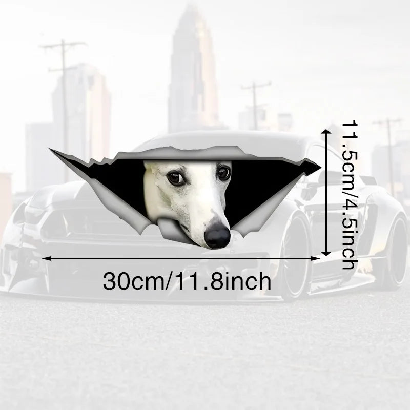 Creative Car Sticker White Whippet 3D Pet Dog Accessories Vinyl Car Styling Cover Scratches
