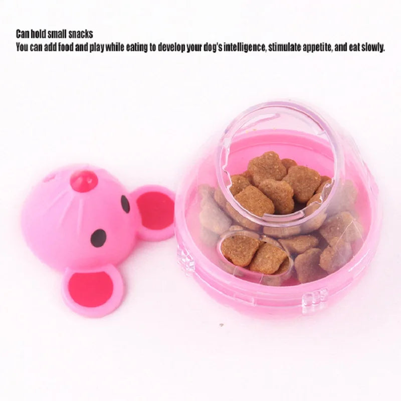 Cat Mice Food Tumbler Cat Food Toy Ball Interactive Cat Food Feeder Leak Food Interesting Plastic Cat Food Dispenser Treat Toy