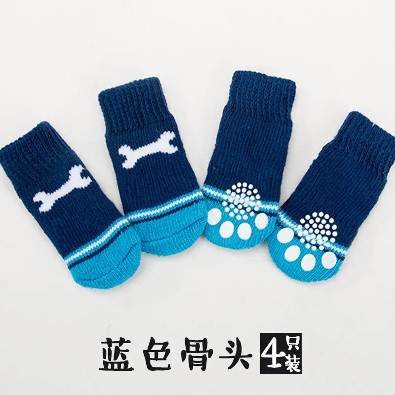 Puppy Dog Knit Socks Autumn Cute Winter Pet Socks Anti-Slip Knitted Small Dogs Shoes Warm Paw Protector Dog Accessories
