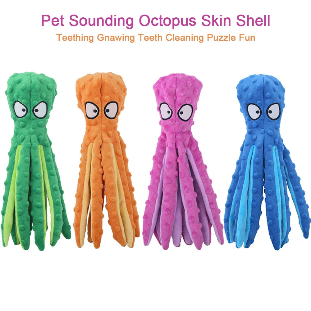 2Pcs Pet Plush Toy Octopus Dog Interactive Toy Indestructible Bite Resistant Sound Puppy squeaky Octopu Dogs Rattle Toys Supplie