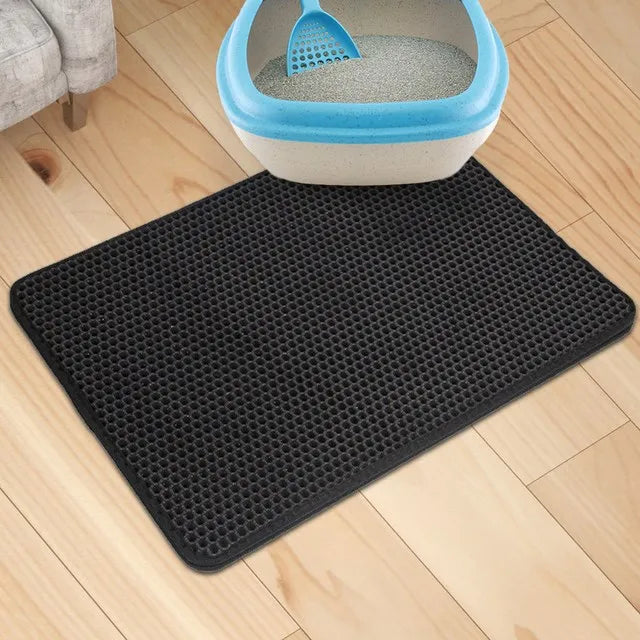 Waterproof Pet Cat Litter Mat Double Layer Pet Litter Box Mat for Cat Non-slip Toilet Pad Washable Bed Mat Cat Accessories