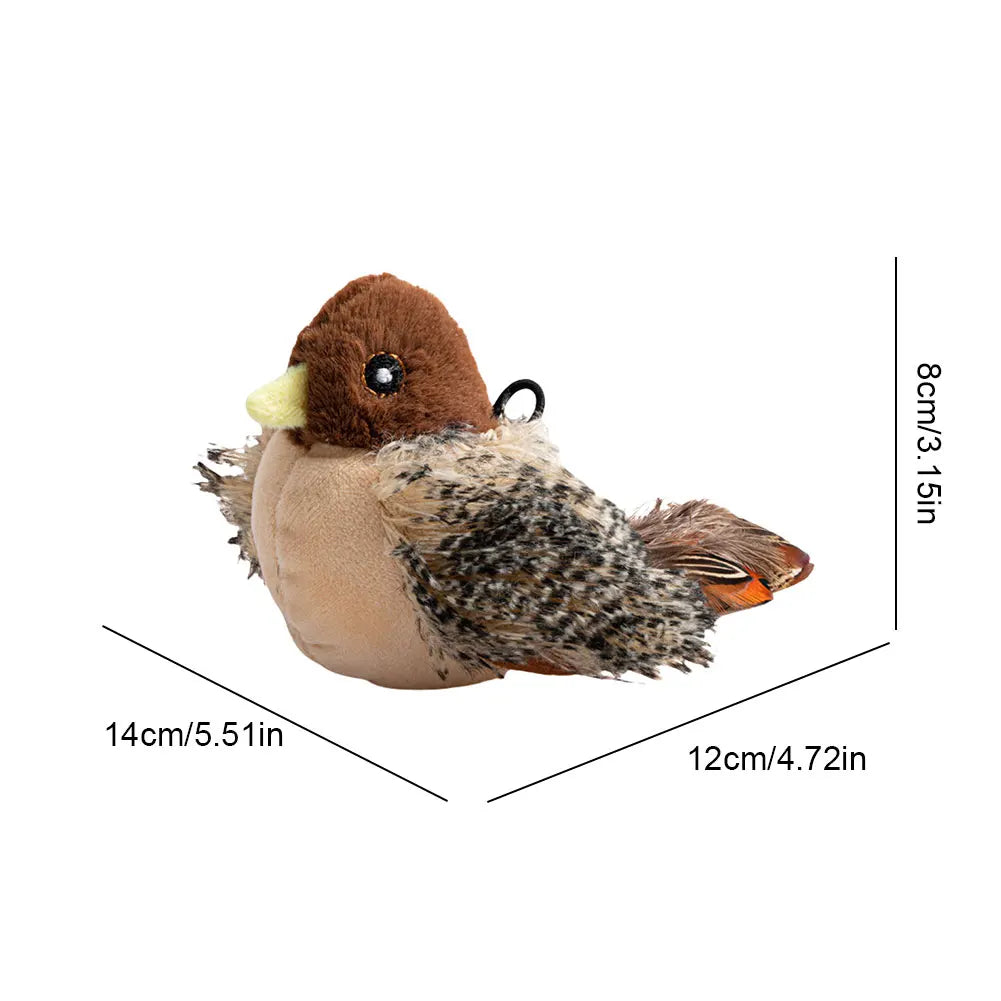 Flapping Bird Cat Toy Electric Squeaky Simulation Bird Plush Cat Pets Teasing Toys Kitten Chirping Bird Toys Interactive Cat Toy