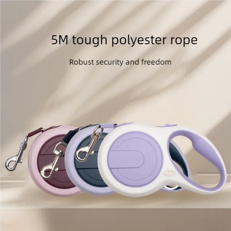 5m Dog Leash Retractable Roulette Collar for Small Medium Dog Accessories Adjustable Durable Walking Hiking Bulldog Rope