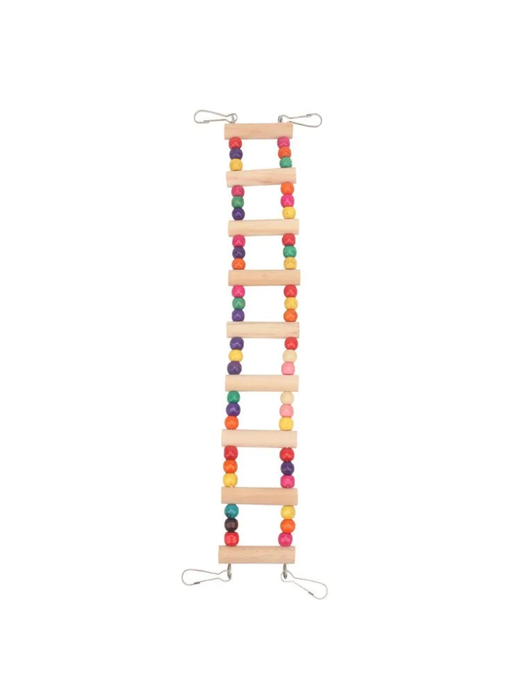 Bird Toys Set Swing Chewing Training Toys Small Parrot Hanging Hammock Parrot Cage Bell Perch Toys with Ladder Pet Supplies 1pc