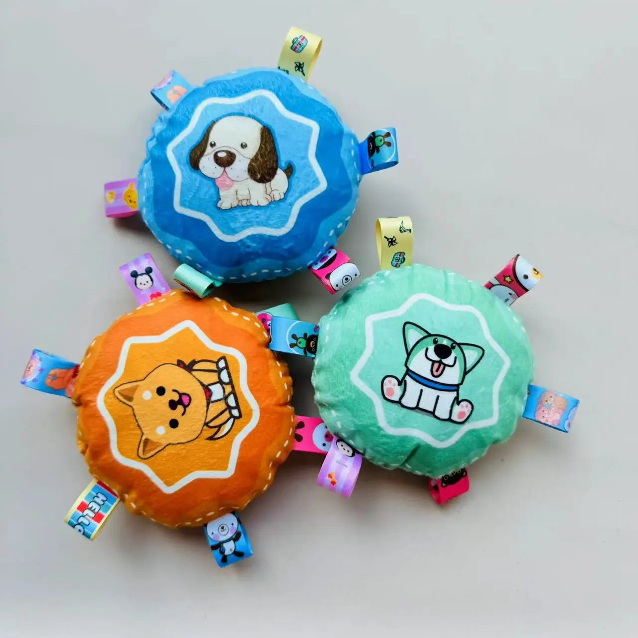 New Dog Toys Vocal Kawaii Dog Toy With Durable Teeth Small Dog Plush Ringing Bell Cartoon Frisbee Pet Toy Dog Balls Jouets Chien
