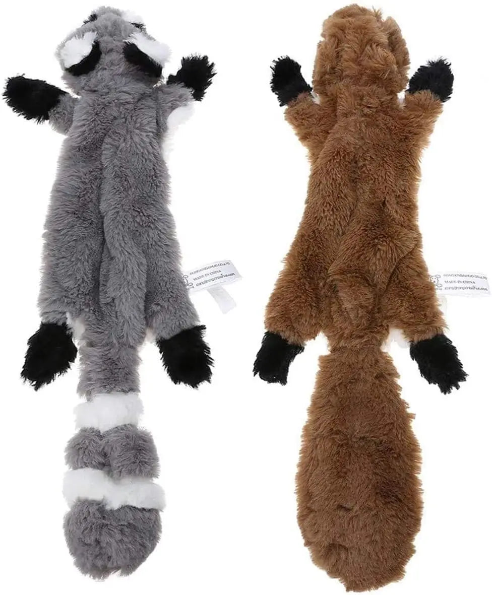 Plush Dog Toys Squirrel Raccoon Fox 18 Inch Stuffing Free Squeaky for Small  Medium Dogs No Stuffing with Squeakers Dog Chew Toy