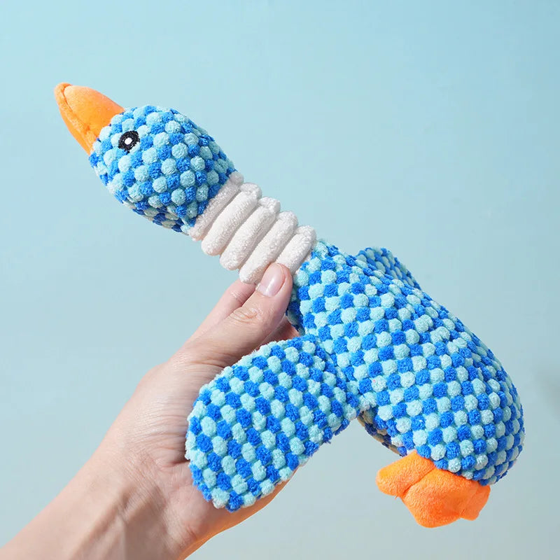 Dog Toys Plush Animal Toy Wild Goose Chewing Toy for Small Medium Large Dogs Cats Teeth Cleaning Toys Pet Squeak Toy for Puppy