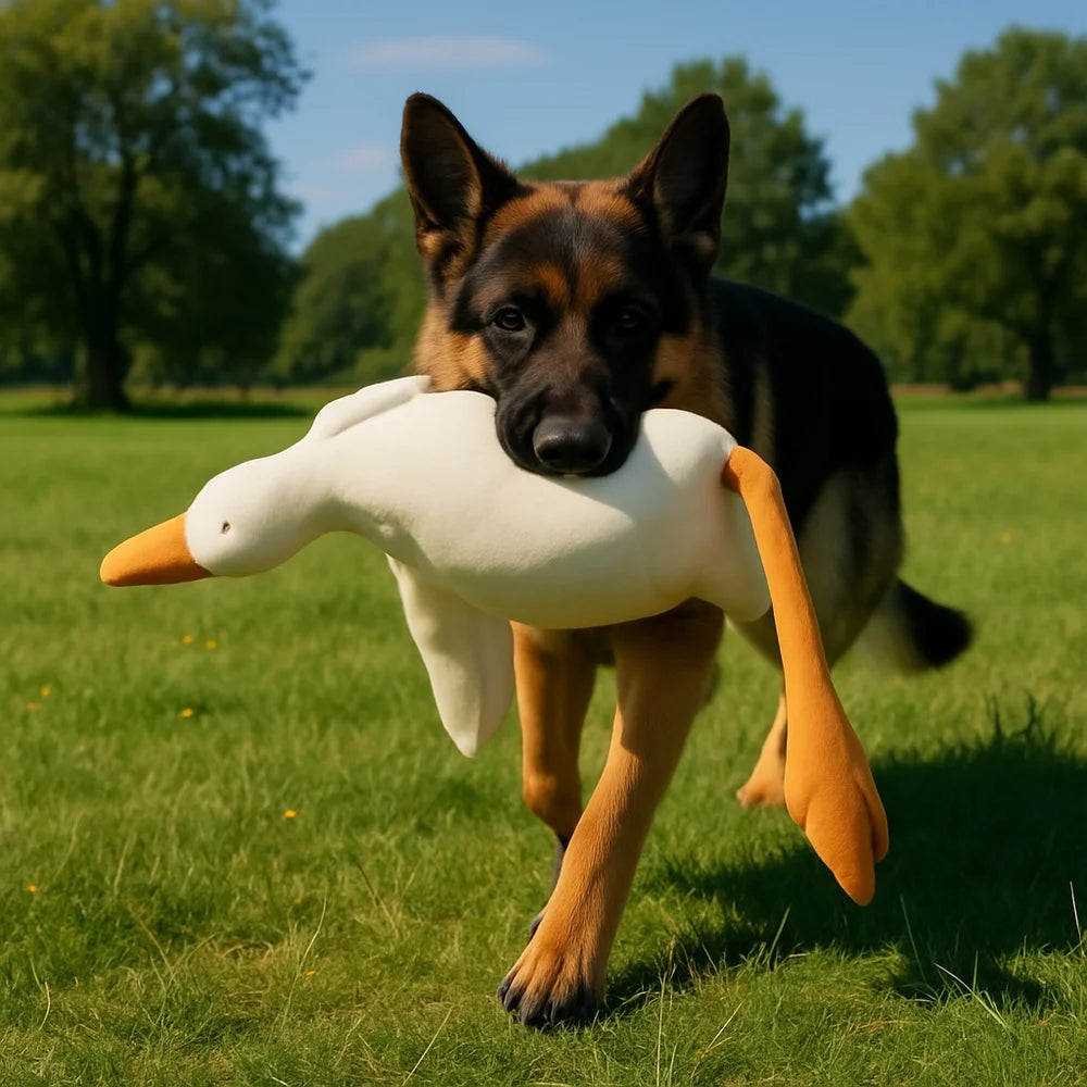 Large Plush White Duck Dog Toys Realistic Goose Design Dolls Suitable for Dogs Chew and Play Best Pet Supplies
