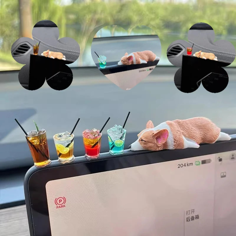 Car Dashboard Dog Toys Accessories Decorate Exquisite Mini Corgi Resin Doll Ornament Auto Interior Cute Puppy Gift Decorations