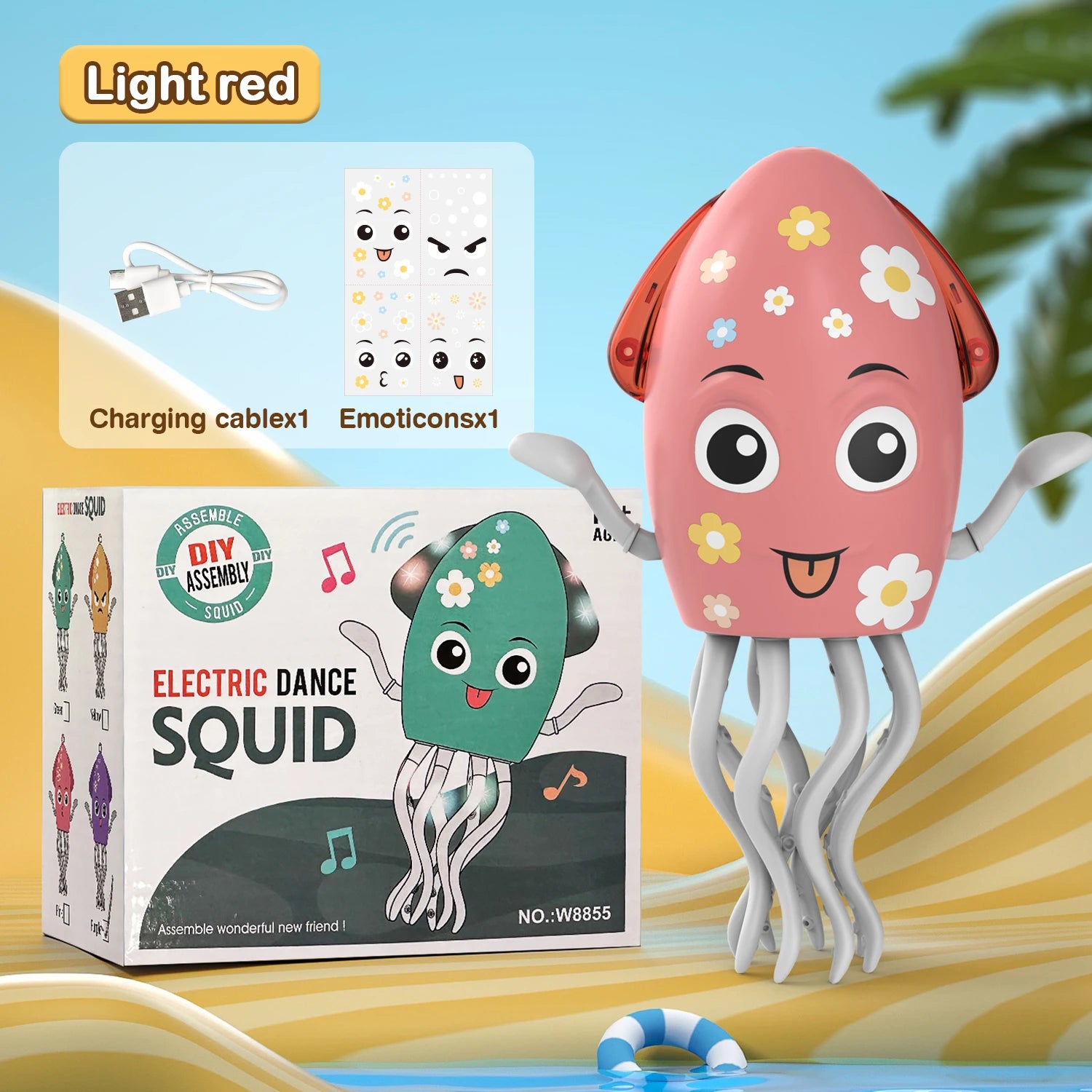 Electric Dancing Squid Octopus dancer Novelty  fidget toys luminous Music Baby Crawling  toys games for kids children Pets Cats