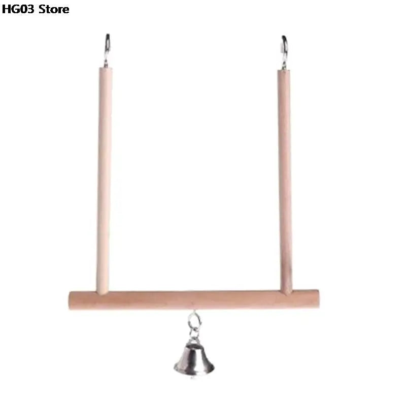 1PC Wooden Birds Cage Perch Cage Hanging Wood Birds Perch Parrot Toys Stand Holder Natural Wood Swing Pet Supplies