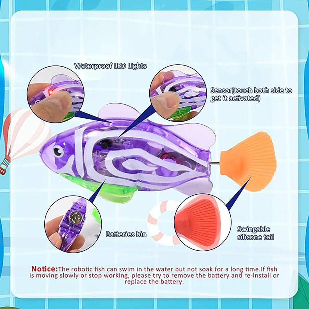 Swimming attracts pet fish, waterproof LED light toy fish, pet cat and dog toys, novel electronic fish