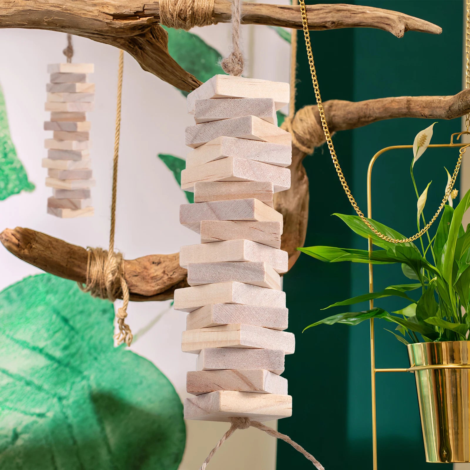 100 Pcs Parrot Wood Chips Blocks DIY Bird Chew Toy Parts & Pet Supplies Durable Chewing Blocks for Parrots  Boredom Relief