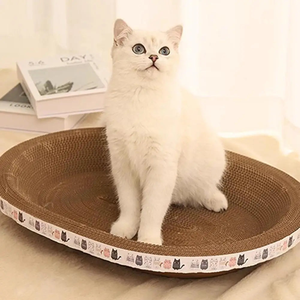 Corrugated Cat Scratcher Cat Scrapers Round Oval Grinding Claw Toys for Cats Wear-Resistant Cat Bed Nest Cat Accessories