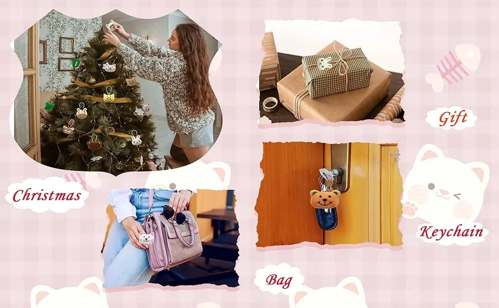 24-100Pcs Mini Animal Plush Toys Set Cute Small Animal Stuffed Toy Keychain for Party Favors for Goody Bag Easter Egg Stuffers