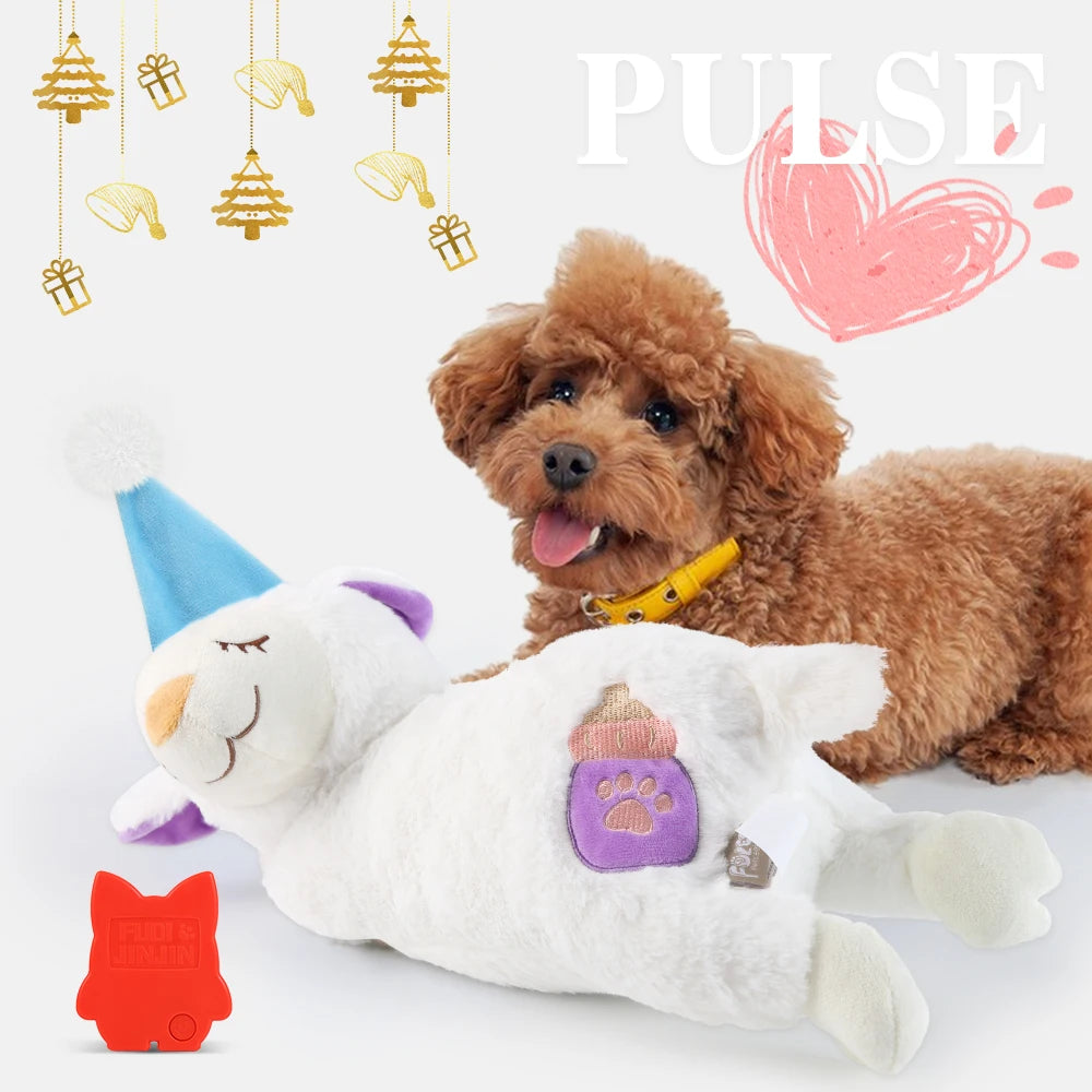 Plush dog toys, Dog Halloween gifts, pet heartbeat soothing toys, dog chew toys, pet calming aids, behavioural training toys