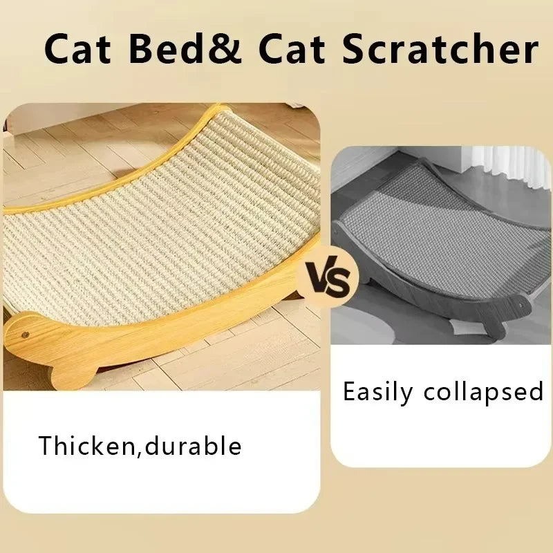Wooden Cat Scratching Board Scratching Recliner Scratch-resistant Post Cat Toys Wear-resistant  Pet Supplies with Sisal Surface