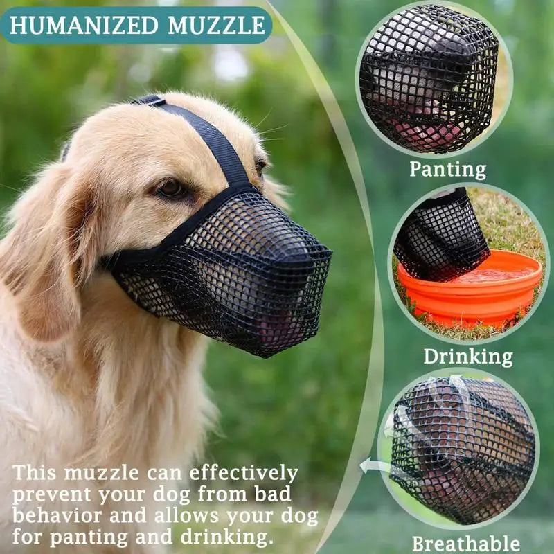 Dog Muzzle Basket Soft for Small Medium Large Size Breed Anti Biting Licking Chewing Adjustable Mesh Dog Accessories For Breath