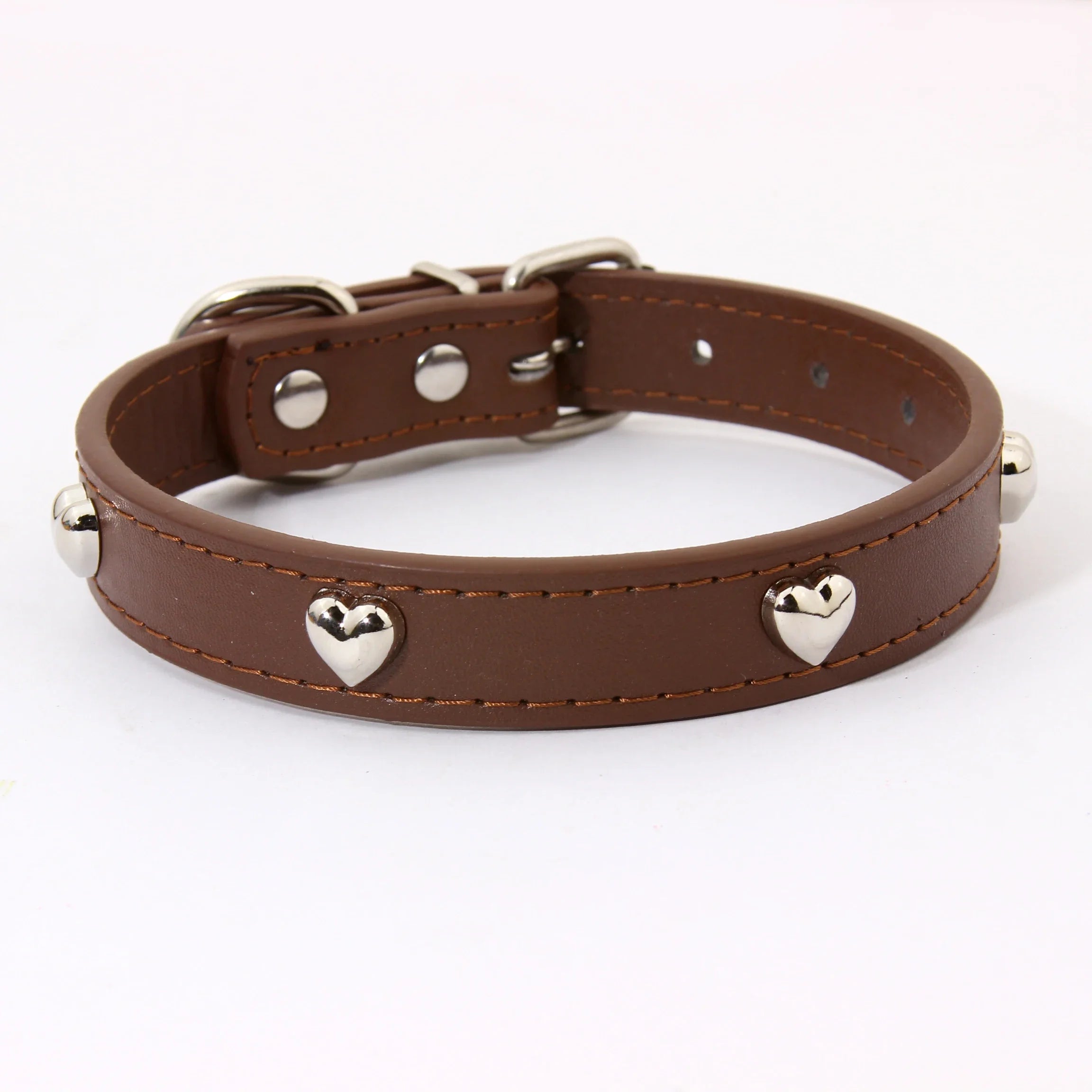 PU Leather Durable Pet Dog Collars with Love Puppy Pug Collars for Small Large Dog Chihuahua Cat Accessories collar perro