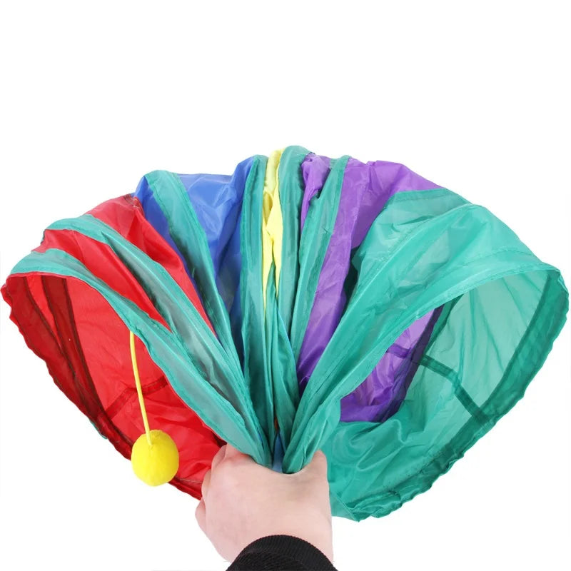 Hot Cat Tunnel Pet Tube Collapsible Play Toy Indoor Outdoor Kitty Puppy Toys for Puzzle Exercising Hiding Training Pet Toys