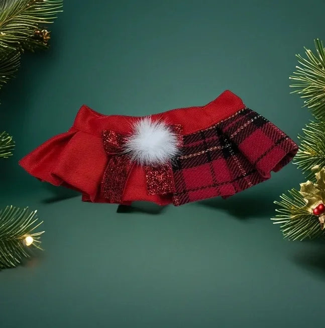 Pet Christmas Cat Dog Octagonal Hat Cute Plaid Shawl Dog Collar Bib Set Pet Decoration Dog Accessories for Small Dogs Puppy