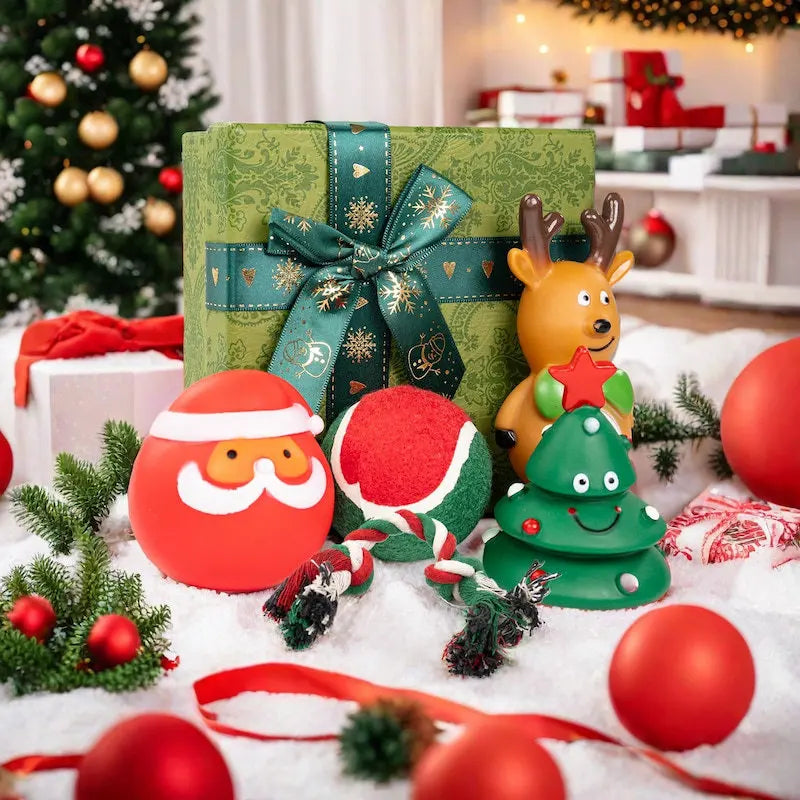 Christmas Pet Dog Toys Sound Elk Dog Bite Resistant Set Deer Crutches Bite Resistant Dog Christmas Gift Box Limited Edition