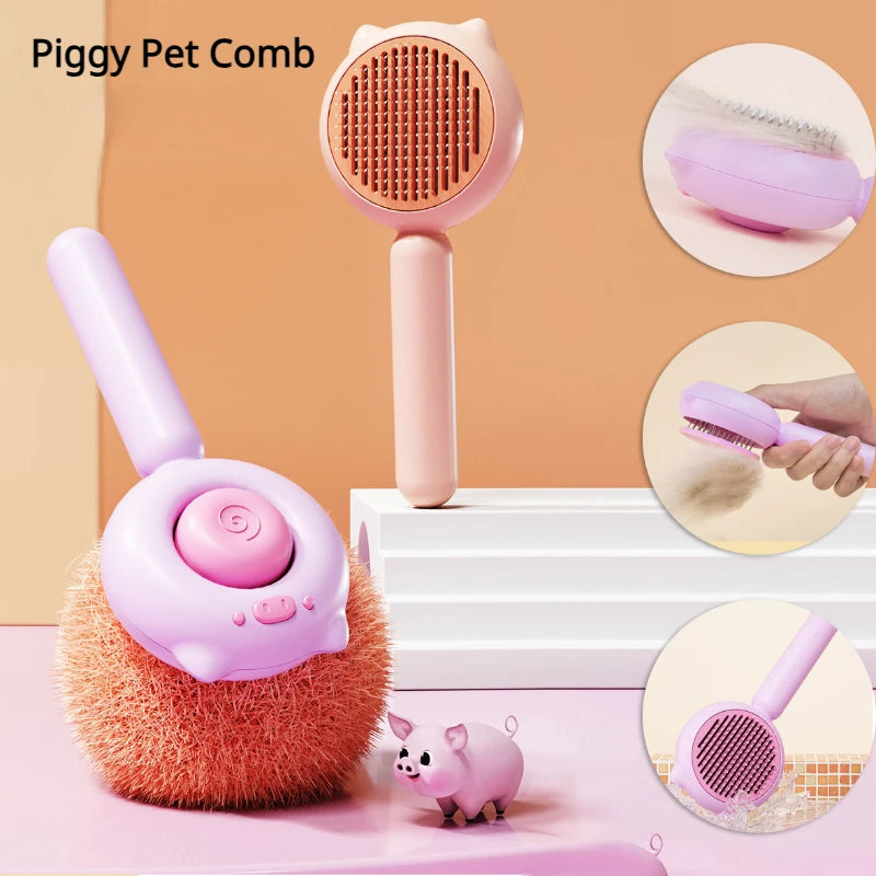 Cat Comb Fur Removal Beauty Brush Long Hair Self-Cleaning Brush Dogs Pet Cat Accessories Removing Floating Fur Grooming Tool