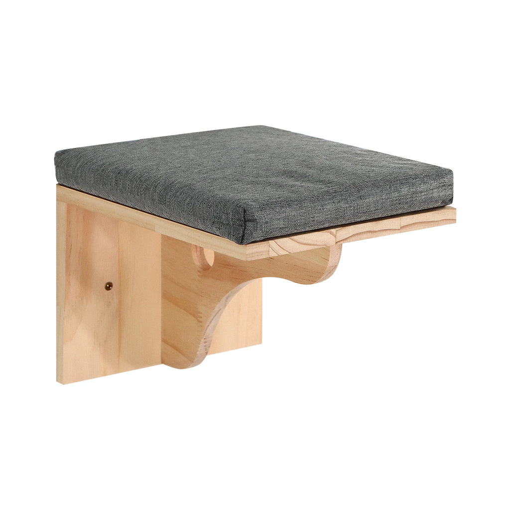 Cat Climbing Frame Cat Wall Steps and Perch Beds Anti-Scratch with Scratching Cushion Modern Wooden Climbing Cat Accessories