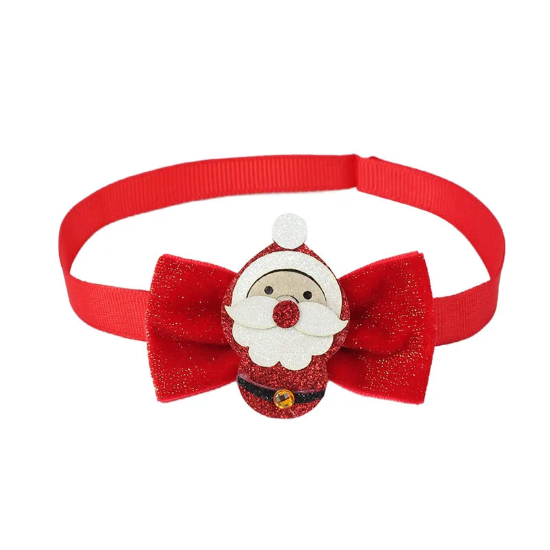 1pc Christmas Pet Bow Tie, Red With Christmas Elements, Mini Cute Tie Suitable For Pet Christmas, Creative Dog Accessories ﻿